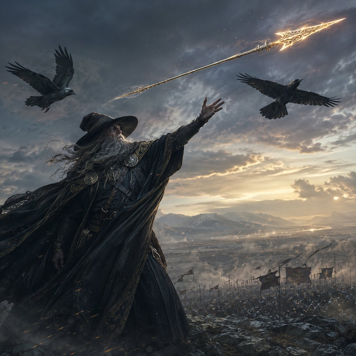 Odin mit dem Speer Gungnir