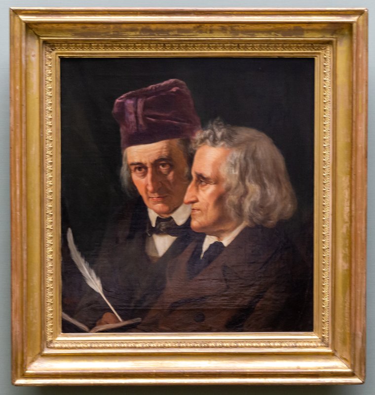 Doppelporträt von Wilhelm und Jacob Grimm, gemalt von Elisabeth Jerichau-Baumann 1855