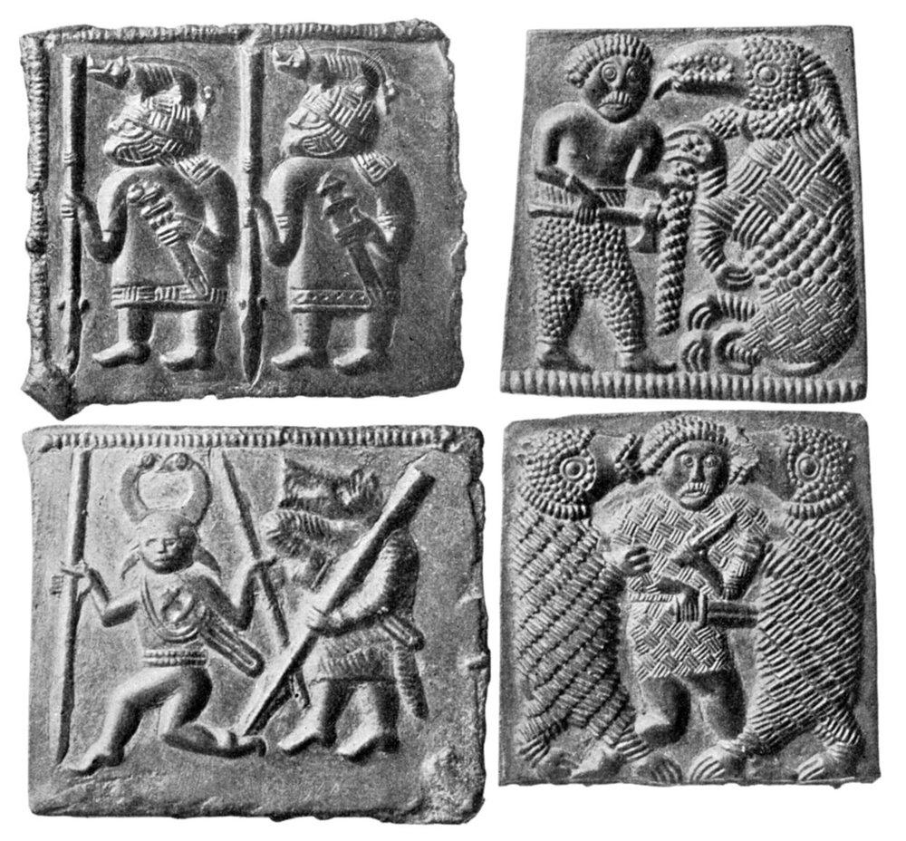 Die Torslunda-Bronzematrizen von Öland mit Tierkriegern