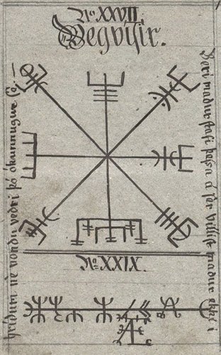 Die Vegvísir-Seite aus dem Huld-Manuskript von 1860