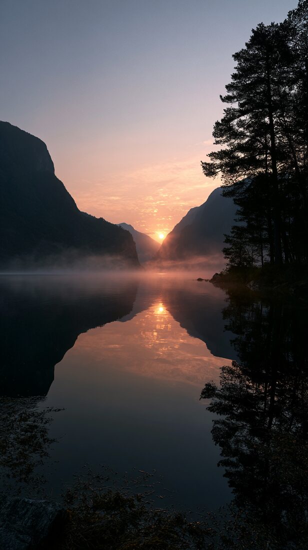 Nordische Küste im Morgenlicht